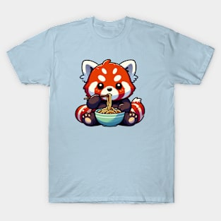 cute red panda ramen noodle holic T-Shirt